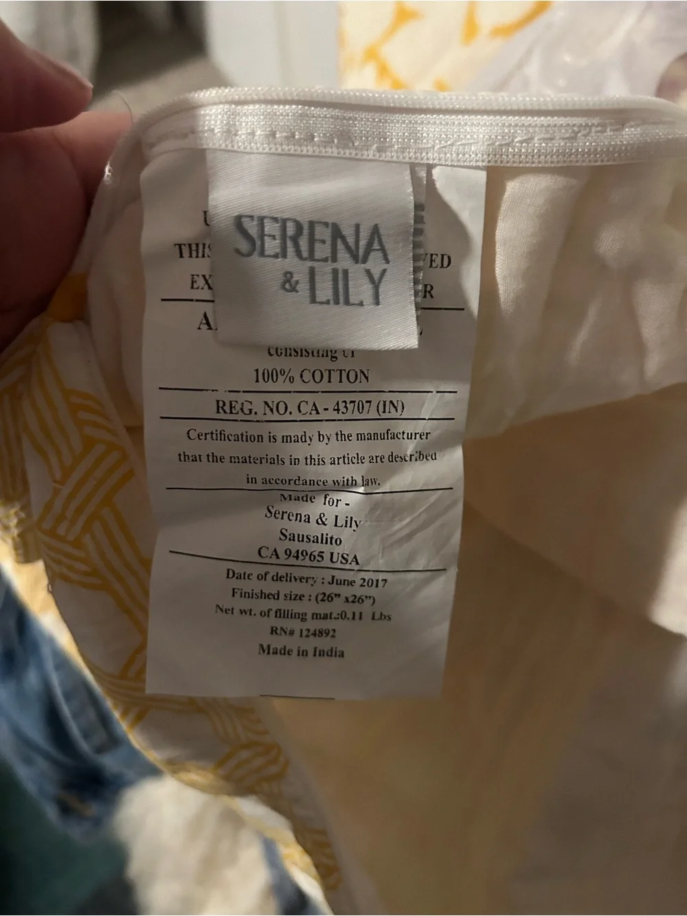 Serena & Lily Tulip-Print Pillow - Yellow and White